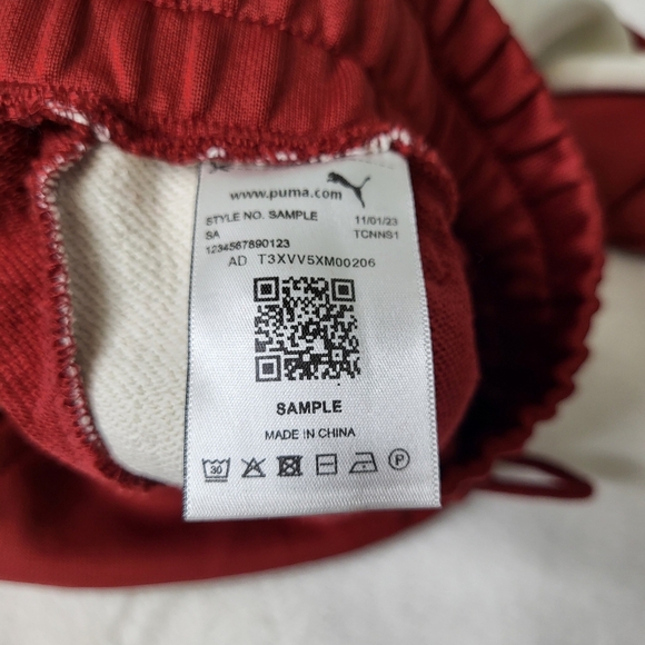 Puma Iconic T7 Intense Red Track Pants with White Stripes. Straight Leg - Picture 11 of 11